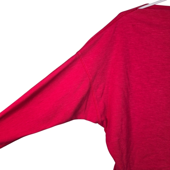 Free People We The Free Womens Nikaka Thermal Knit Top Zip Shoulder Size XS Red - Picture 6 of 15